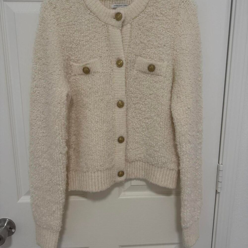 American-eagle-outfitters Women's White and Cream Cardigan